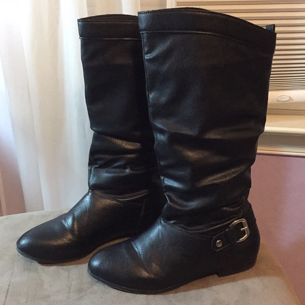 Black Pleather Boots